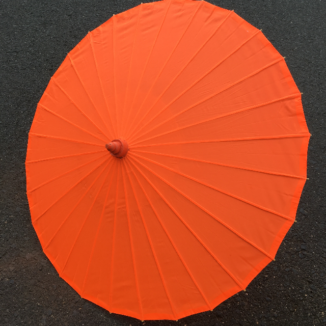 UMBRELLA, Asian - Fluro Orange Silk